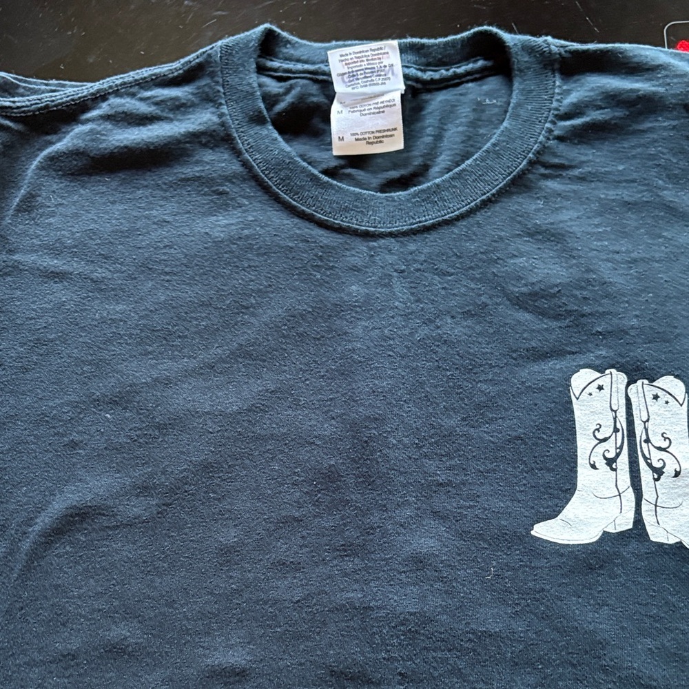 Gildan Black Short Sleeve Tee with White Boot Design